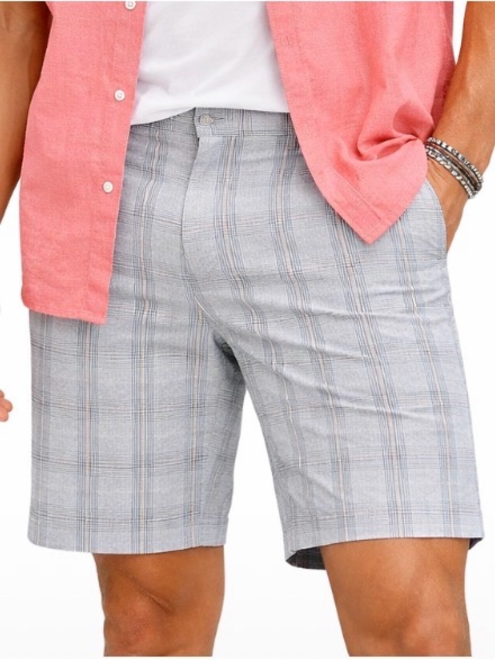 BCBG Max Azria shorts Meg B Bermuda Gray/black plaid shorts Womens SZ 2